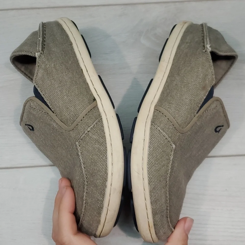 Olukai Kids Boys Nohea Lole Boys Textile Loafer Slip on shoes sz B1